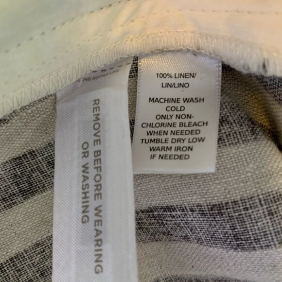 💯 Linen LOFT Stripe Skirt (8 petite) Tan & Gray - Picture 4 of 4